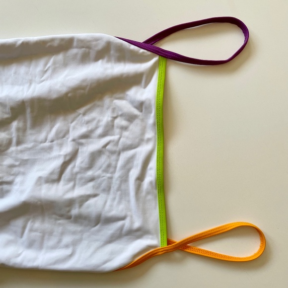 SOLID & STRIPED: White One-Piece Swimsuit w/Color Pop Trim - Picture 10 of 13